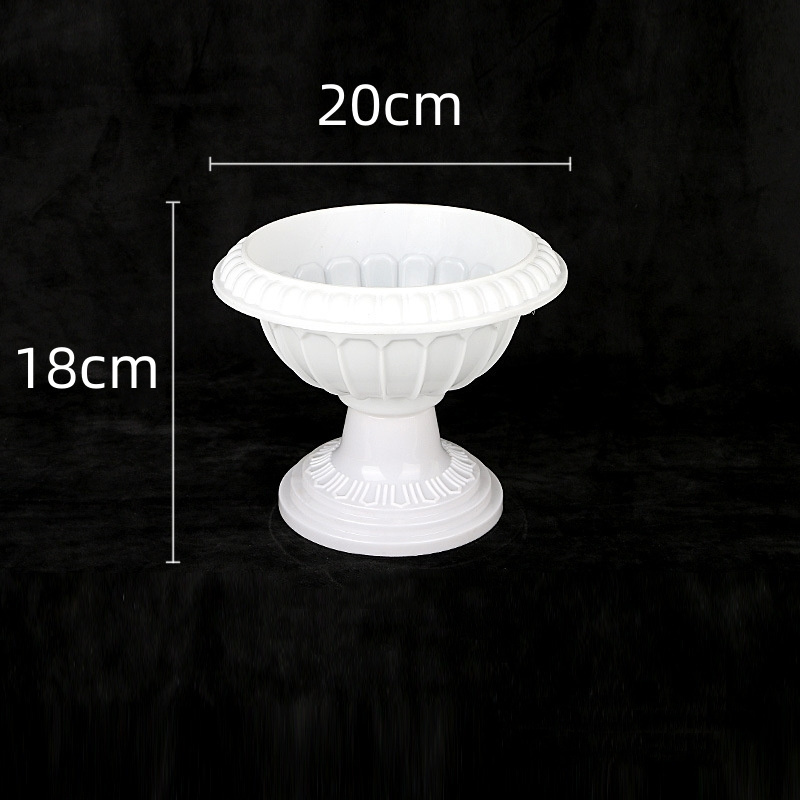 European Style Plastic Urn Planters White Wedding Party Props Flower Vase Plastic Pots  Roman Column Decor