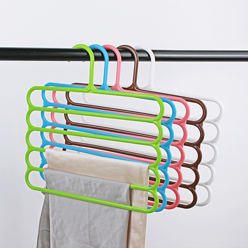 Multifunction Trouser Hanger Clip Five-layer Clothes Rack Hanger PP  Material Trouser Rack Hanger Scarf Rack