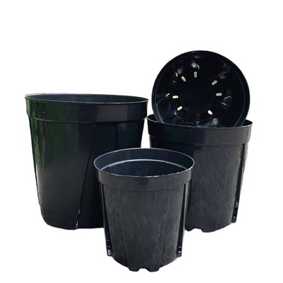 Seedling Cuttings Transplanting Gallon Durable Soft Black Flexible Plastic Flower Pots with Drainage Holes Plant Nursery Pots