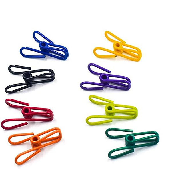 10 pcs/bag Colorful Clothes Pegs For Washing Lines PVC Coated Pin Clothes And Food Windproof Stainless Steel Clothespin