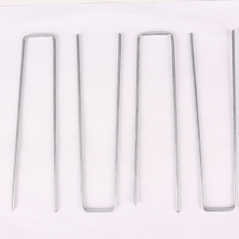 High Quality Stainless Galvanized Iron 3 mm*4 cm*20 cm Galvanized Securing Sod Staples Garden Ground U-shaped Floor Nails