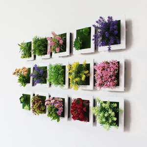 Hanging Simulation Green Plant Succulent Frame Wall Decoration Artificial 3D Plant Frame Decoration for Home  Office Wall Art