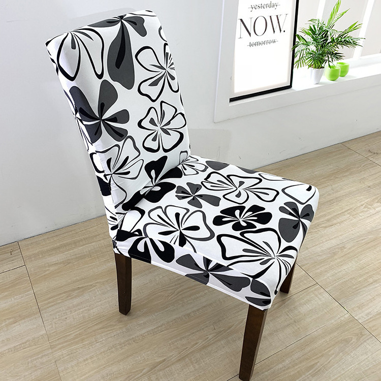 Flower Leaf Pattern Printed Protectors For Chairs Dinning Room Chair Covers Stretch Folding Spandex Chair Cover