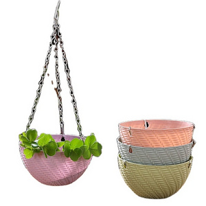 Simple Succulent Bonsai Plant Hangers For Plant Balcony Plastic Outdoor Rattan Plastic Baskets Hanging Flower Pots