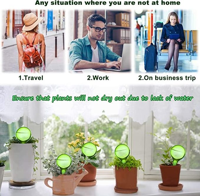 Hot selling automatic plastic multi shapes 2 sizes self-watering globes for indoor outdoor plant watering device automatic drip