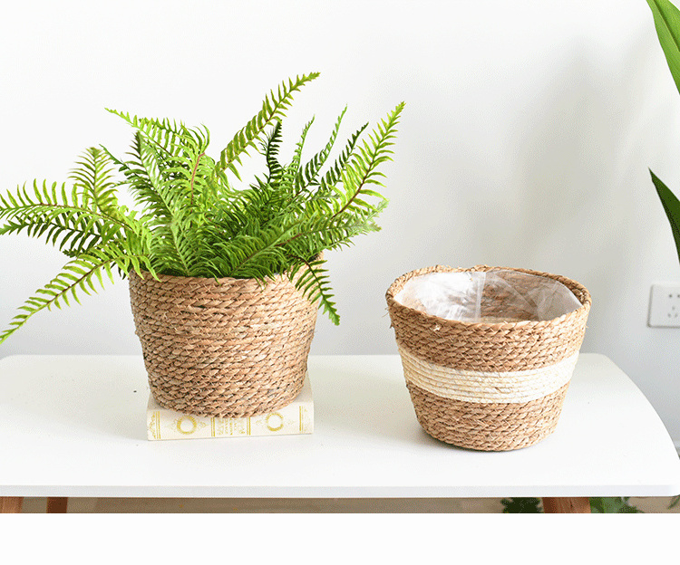 Portable Flower Basket Weaving Seaweed Pots Flower Decorative Desktop Storage Box Storage Basket