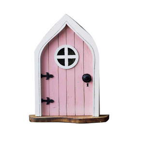 3D Wooden Fairy Garden Door Hand Made DIY Door Decoration Miniature Fairy Princess Signs Doll House Craft House Doors