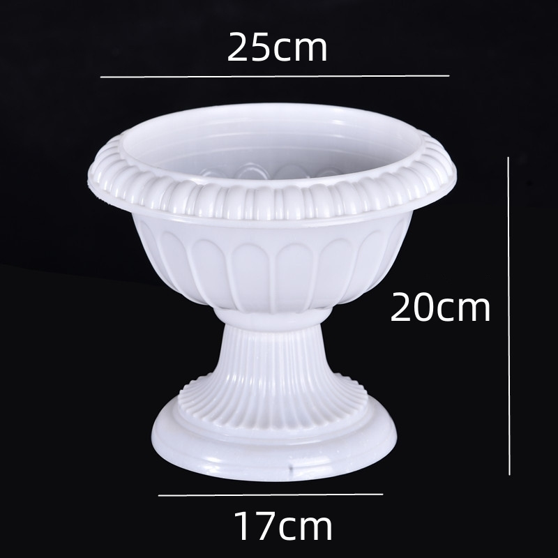 European Style Plastic Urn Planters White Wedding Party Props Flower Vase Plastic Pots  Roman Column Decor