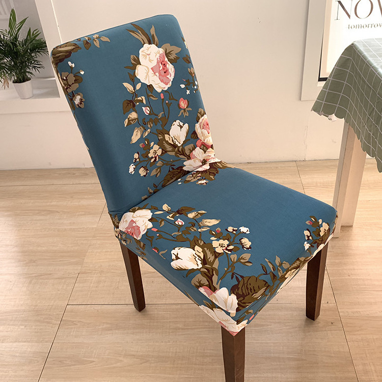 Flower Leaf Pattern Printed Protectors For Chairs Dinning Room Chair Covers Stretch Folding Spandex Chair Cover