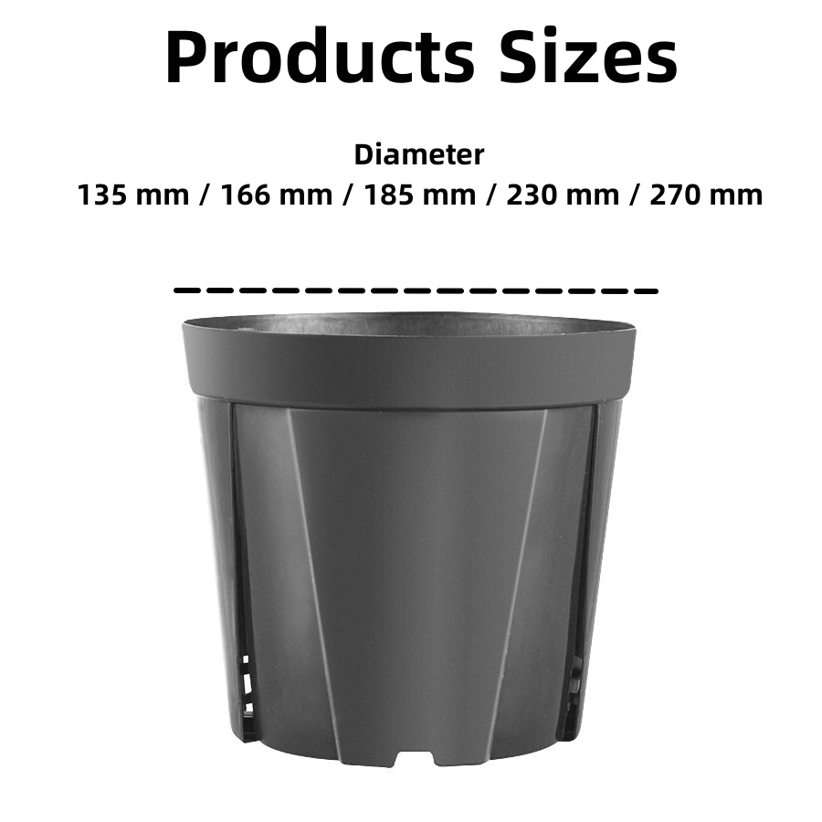 Seedling Cuttings Transplanting Gallon Durable Soft Black Flexible Plastic Flower Pots with Drainage Holes Plant Nursery Pots