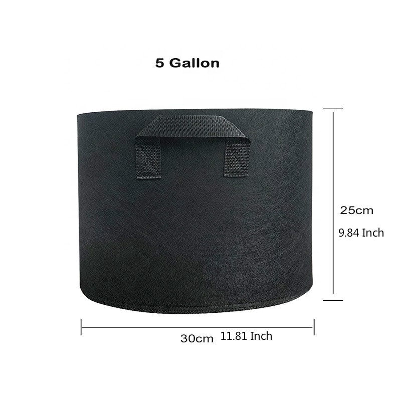 Free Samples 5 Pack 5  7 10 15 25 30 100 Gallon Felt Grow Bags 300G Thickened  Fabric Pots with Handles