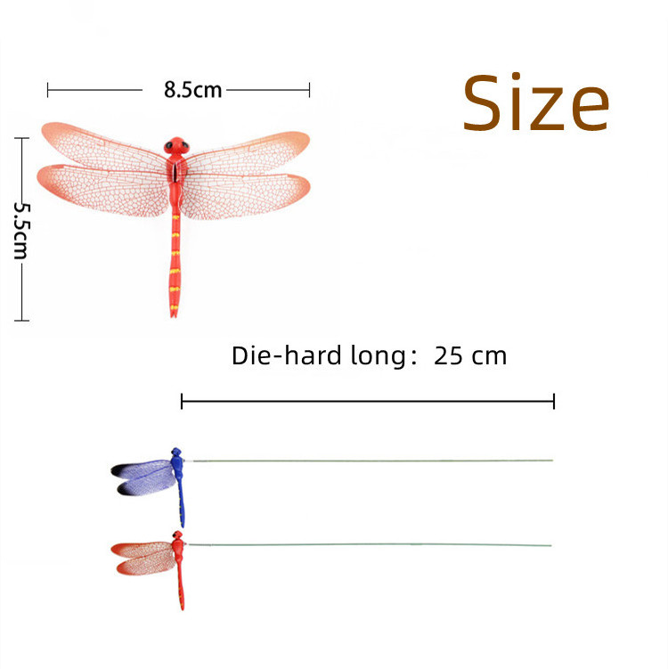 High Quality 3D Artificial Dragonfly Garden Decor Dragon Fly Garden Stakes Ornaments Dragonfly Garden Decorations with Sticks