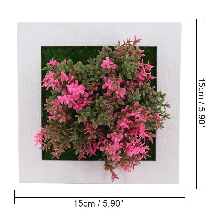 Hanging Simulation Green Plant Succulent Frame Wall Decoration Artificial 3D Plant Frame Decoration for Home  Office Wall Art