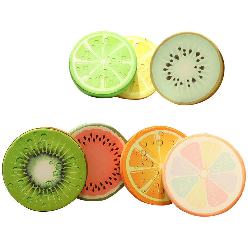 Home Decor Round 3D Digital Print  Cute Fruit Orange Lime Watermelon Couch Chair Floor Sofa Fruit Shaped Cushion