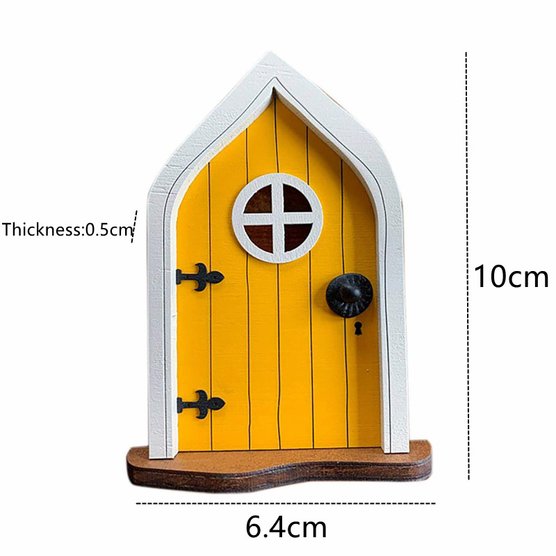 3D Wooden Fairy Garden Door Hand Made DIY Door Decoration Miniature Fairy Princess Signs Doll House Craft House Doors