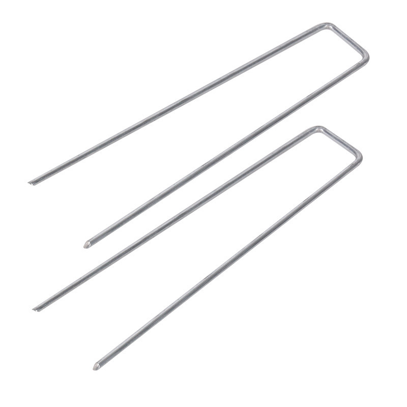 High Quality Stainless Galvanized Iron 3 mm*4 cm*20 cm Galvanized Securing Sod Staples Garden Ground U-shaped Floor Nails