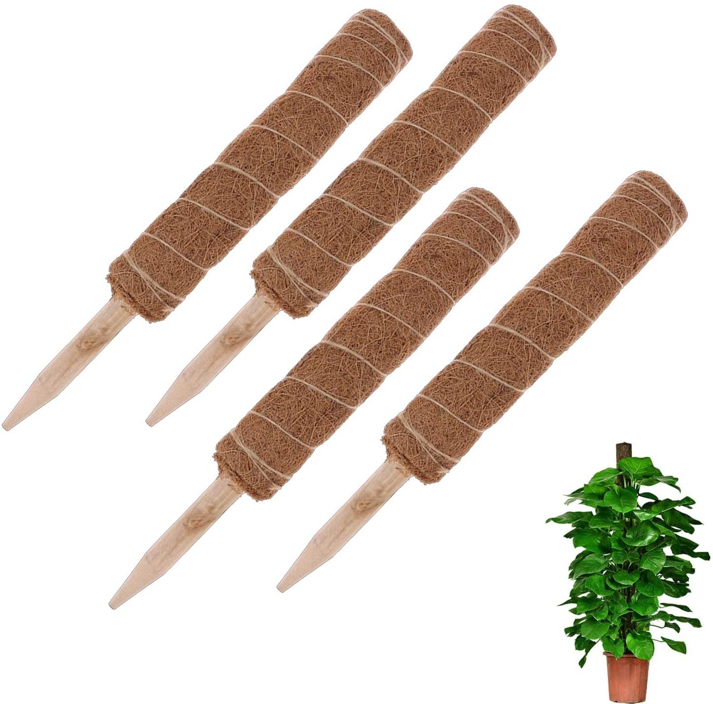 In Stock Extendable Climbing Plant Coir Totem Rod Support Gardening Coconut Palm Stick for Indoor Creepers