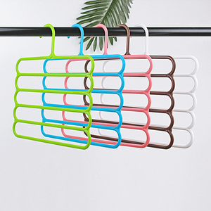 Multifunction Trouser Hanger Clip Five-layer Clothes Rack Hanger PP  Material Trouser Rack Hanger Scarf Rack