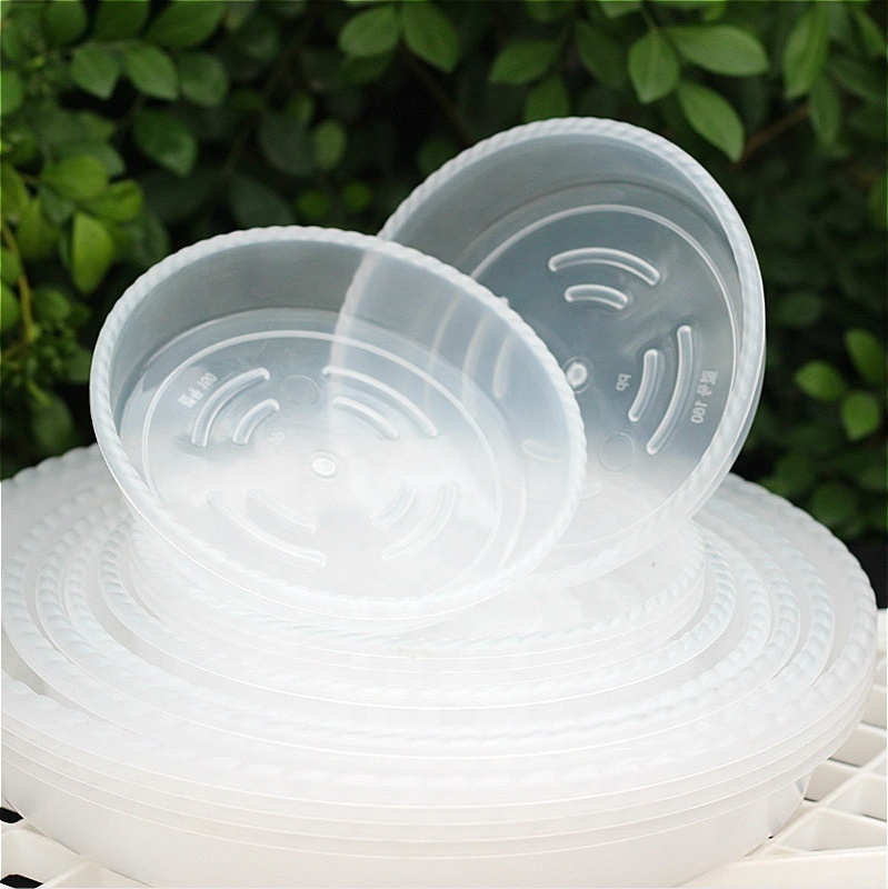 Clear Round Plastic Saucer Seeding Plant Saucer Transparent Flower Planter Pot Tray