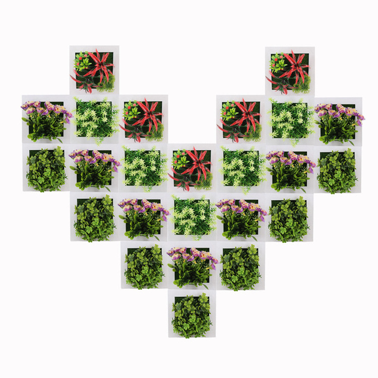 Hanging Simulation Green Plant Succulent Frame Wall Decoration Artificial 3D Plant Frame Decoration for Home  Office Wall Art