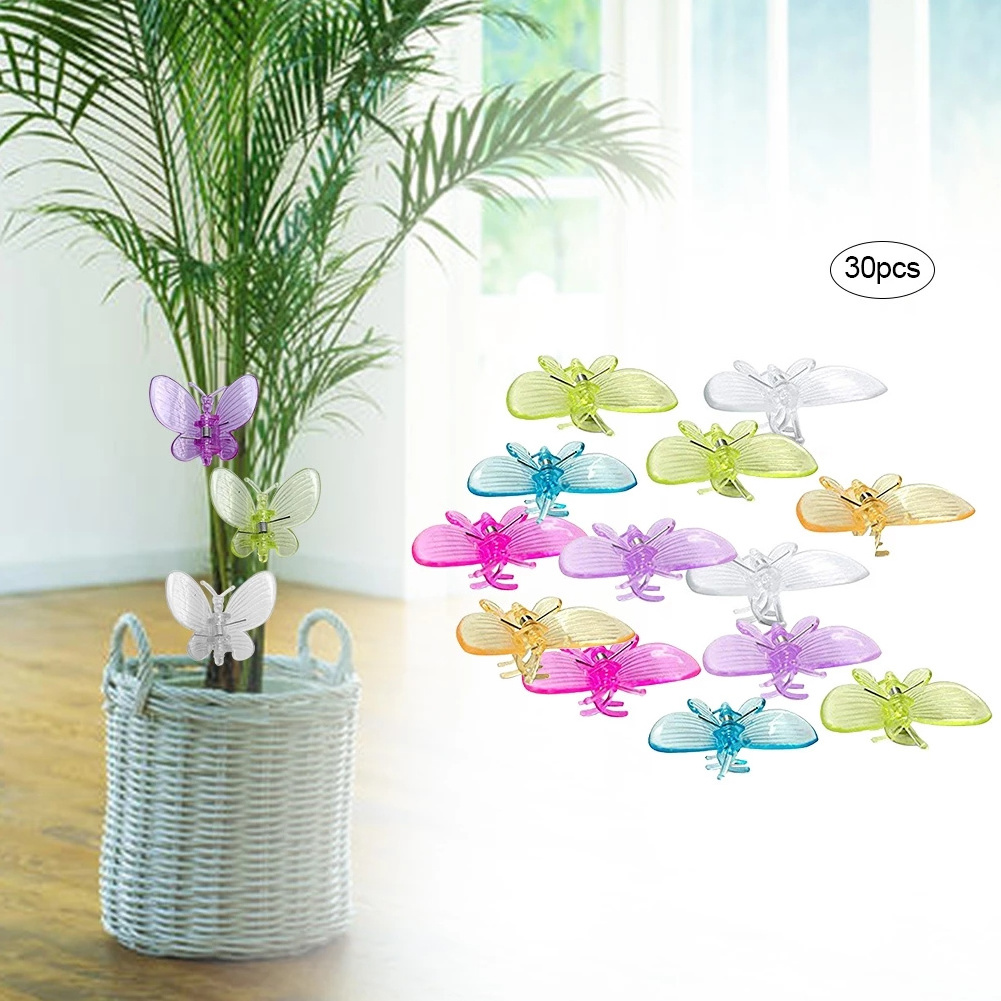 Lovely Home Decoration And Garden Phalaenopsis Garden Clips Butterfly Shaped Plastic Orchid Clips