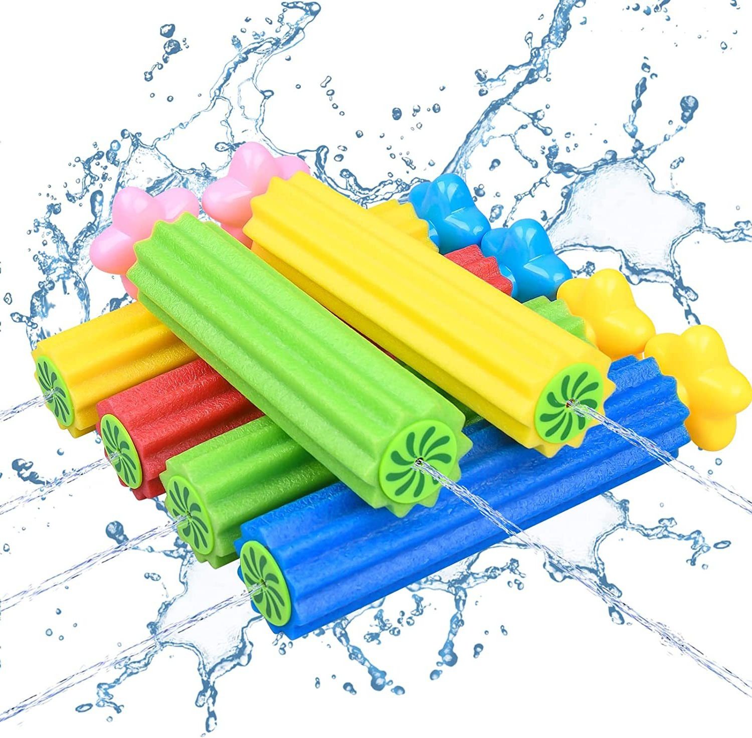 Foam Water Gun Kids Summer Water Cannon Plum Blossom Shape Eva Pearl Cotton Foam Water Gun Toys