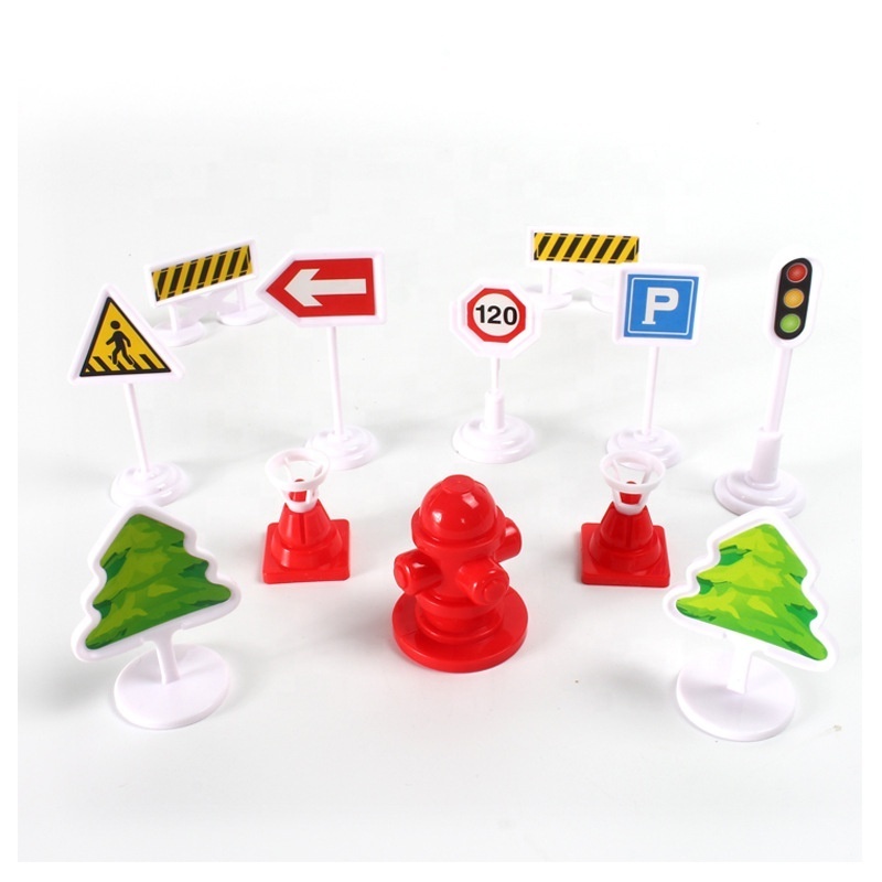 Children Traffic light Signs Model Toy 12 pcs Signpost Traffic Scene Educational Toys