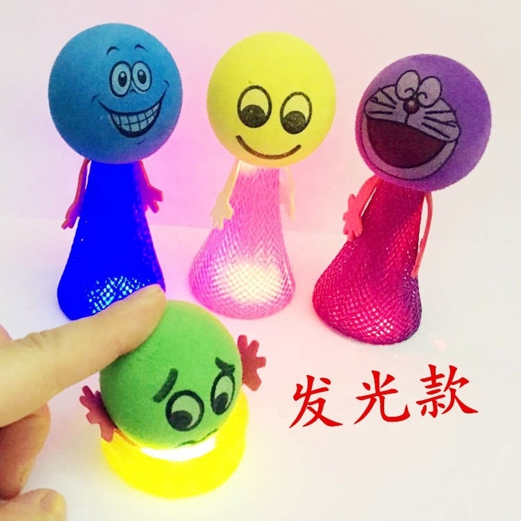 EVA TOYS Funny Bounce Toys Customized Color And Expression Jump Elf For Kids Mini Jumping Elf Bouncing Doll Toy