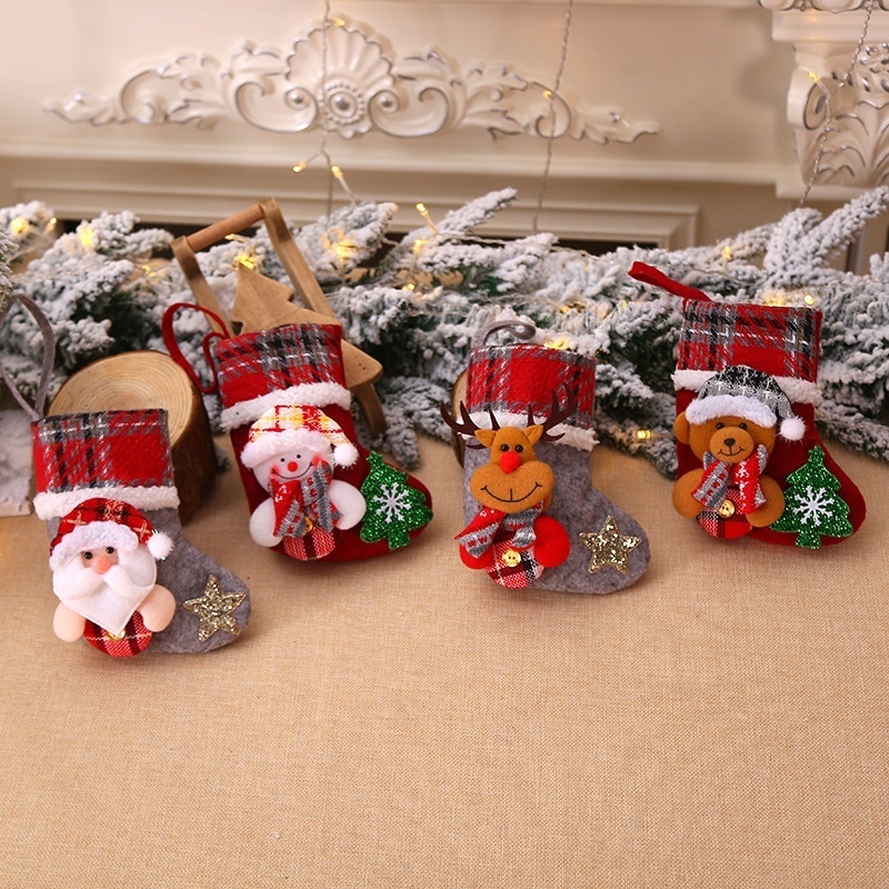 factory wholesale 3d fluffy cute christmas socks animal design 2022 christmas stocking