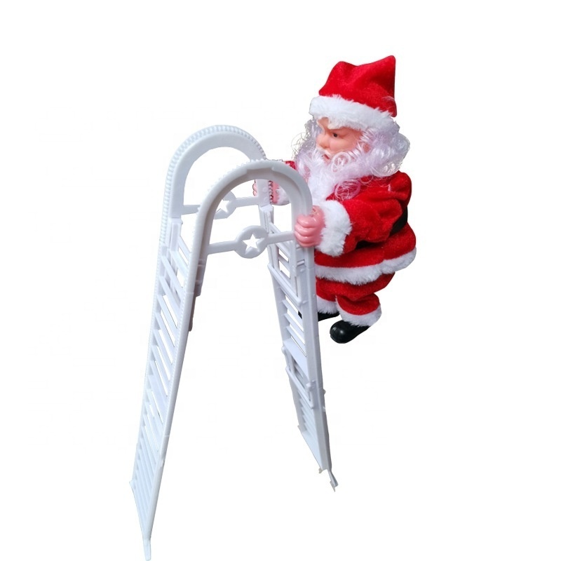 Xmas Decoration Music Doll Climb Bead Kids Gift Children Electric Christmas Toys Climbing Ladder Santa Claus