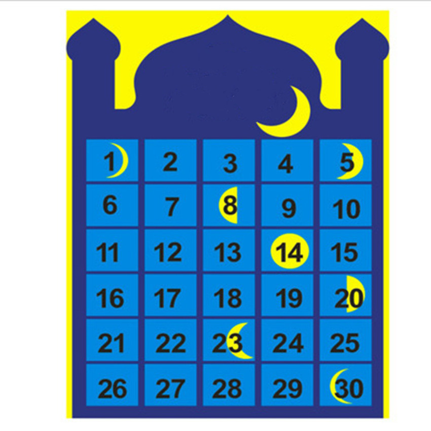 Wholesale EID Mubarak Felt fabric pendant calendar countdown calendar children's gift pendant stock