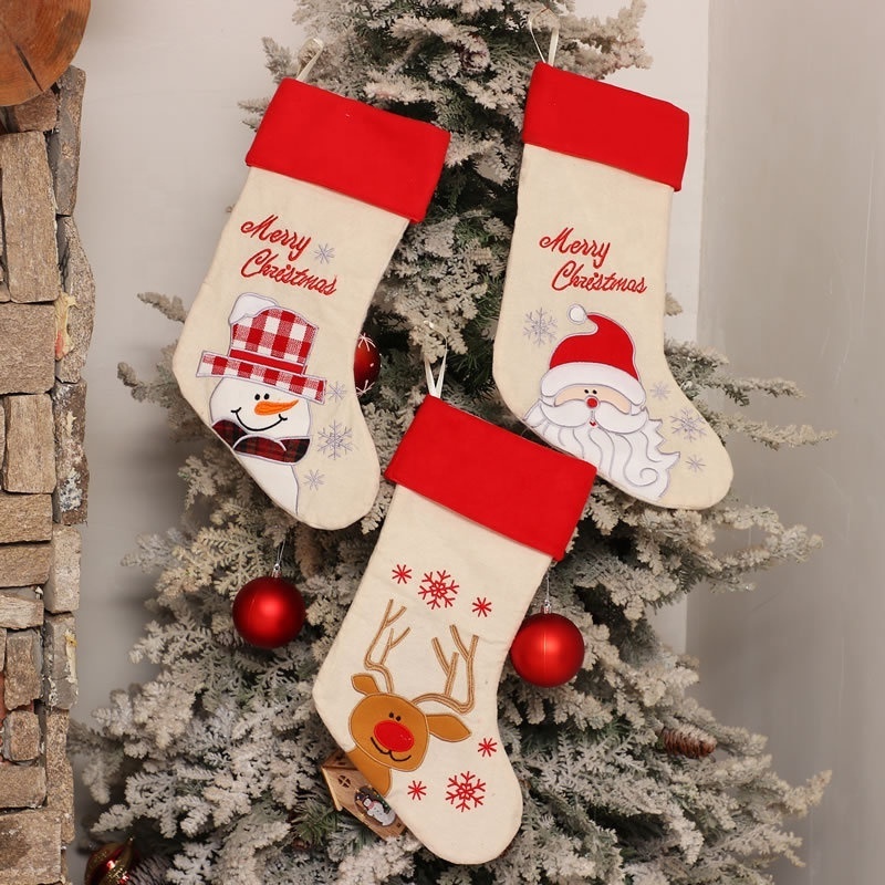 2024 Popular Christmas Family Tree Ornaments Christmas Stocking Decoration Supplies