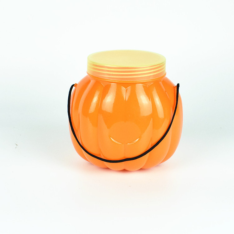 Halloween Trick or Treat Bucket Portable Lantern Children's Candy Jar with Lid Cartoon Halloween Bucket Pumpkin