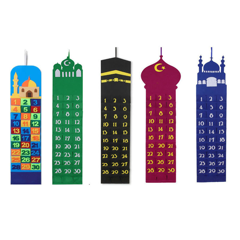 Wholesale EID Mubarak Felt fabric pendant calendar countdown calendar children's gift pendant stock