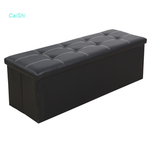 Modern Style Living Room Furniture  PVC Leather  Folding  Storage Ottoman Stool Bench