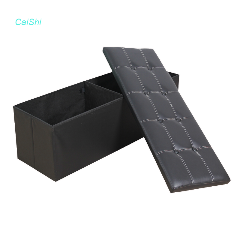 Modern Style Living Room Furniture  PVC Leather  Folding  Storage Ottoman Stool Bench