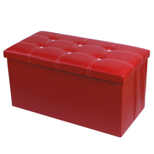 Leather With Diamonds Home Fashion Furniture Bedroom Shoe Ottoman Bench&Ottoman Storage Bench