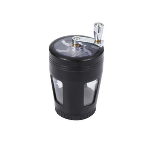 High Quality Commercial Zinc Alloy Manual Stainless Steel Her Grinder Durable Usage Hand Crank Herb Grinder