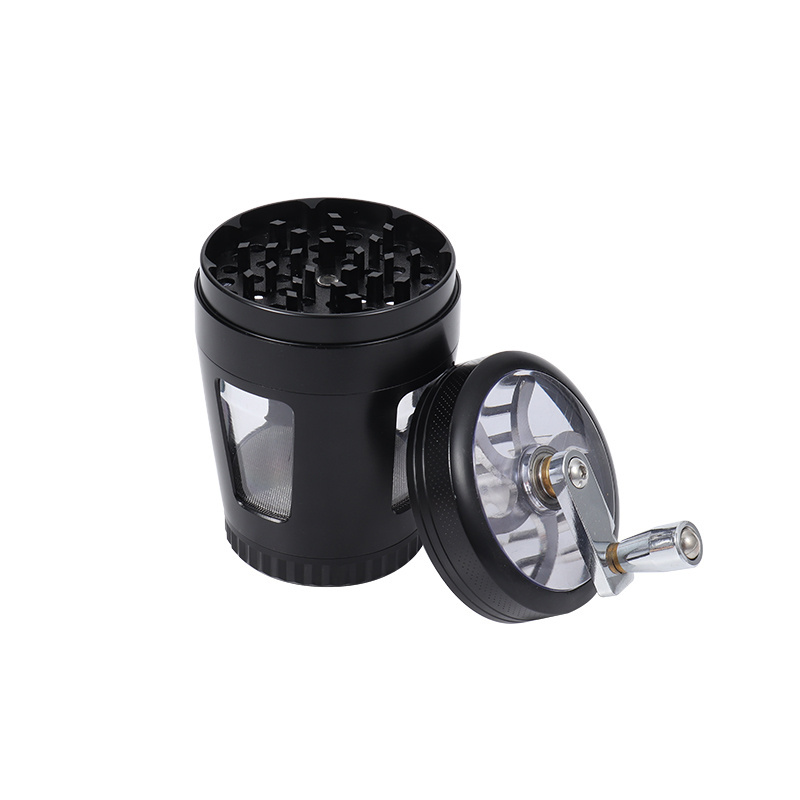 High Quality Commercial Zinc Alloy Manual Stainless Steel Her Grinder Durable Usage Hand Crank Herb Grinder