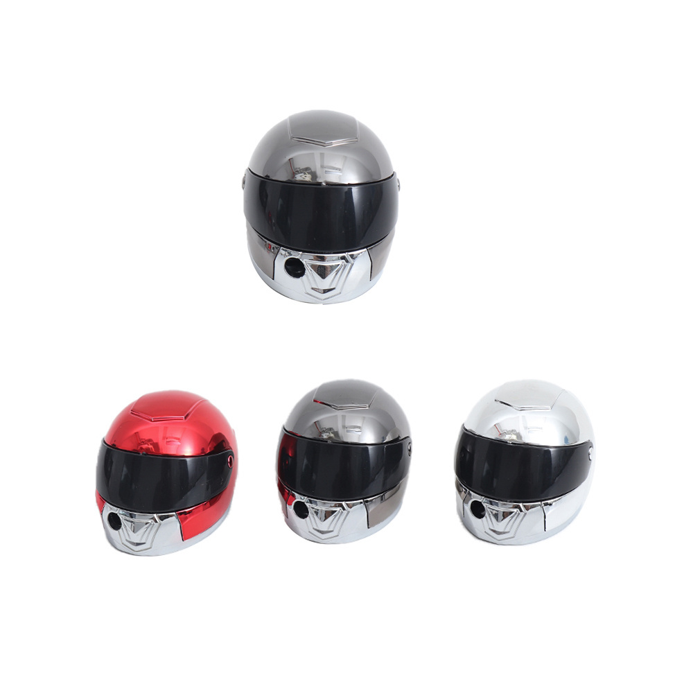 Wholesale Funny Lighter Motorcycle Mini Helmet Model Lighter Inflatable Open Flame Metal Lighter For Men Women