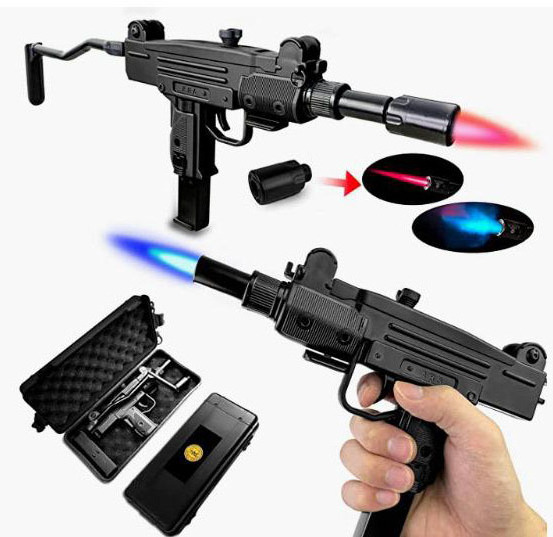 Hot Sales Gun Shaped Lighter Smoking Gas Lighter Cigarette with Box Packing