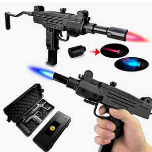 Hot Sales Gun Shaped Lighter Smoking Gas Lighter Cigarette with Box Packing