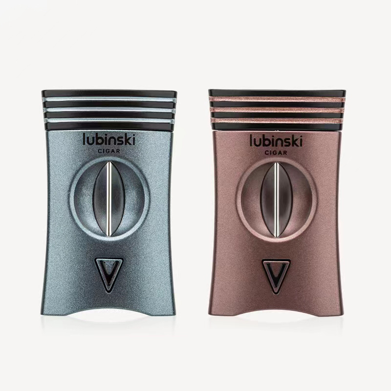 Modern Zinc alloy V Cutter Cigar Semi-automatic Convenient Operation table Cigar Cutter