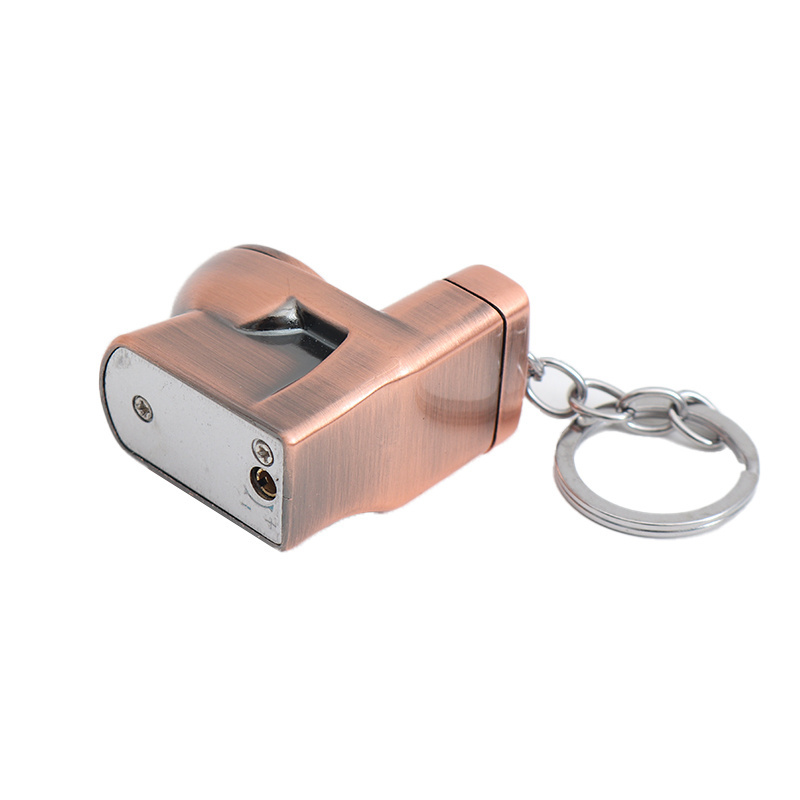 Fashion Cool Toilet Shaped Butane Lighter with Keychain Portable Metal Mini Gas Lighter