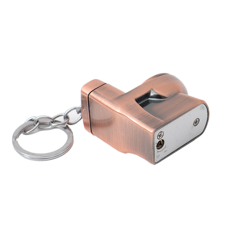 Fashion Cool Toilet Shaped Butane Lighter with Keychain Portable Metal Mini Gas Lighter