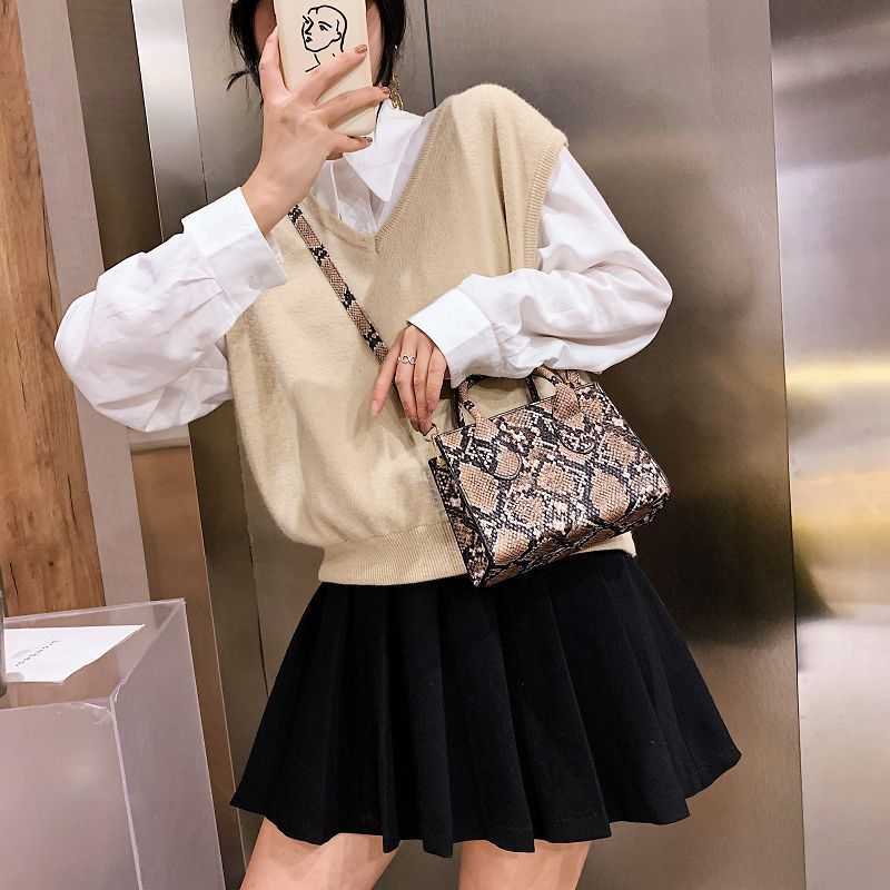 Snake Print Ladies Shoulder Crossbody Purses and Handbags 2023 Women Mini Hand Bags Serpentine Luxury Handbags for Women Bolsas