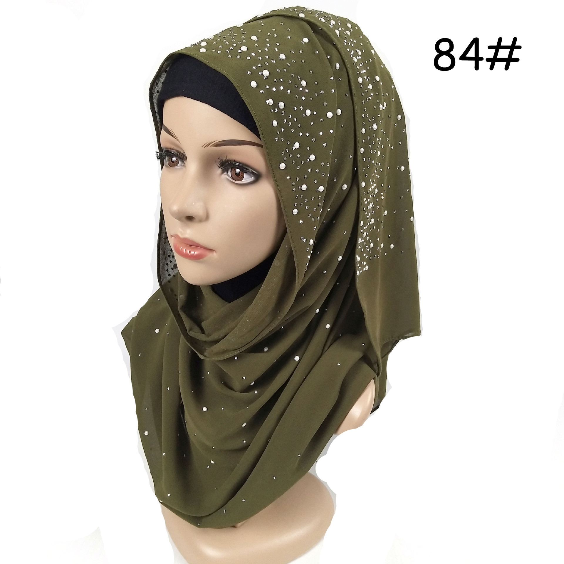 solid color bling stones chiffon hijab wholesale muslim hijab scarf