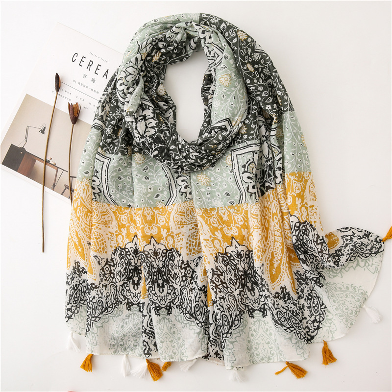 fashion cotton viscose shawl winter scarf women