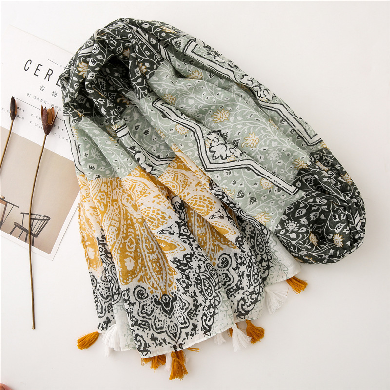 fashion cotton viscose shawl winter scarf women