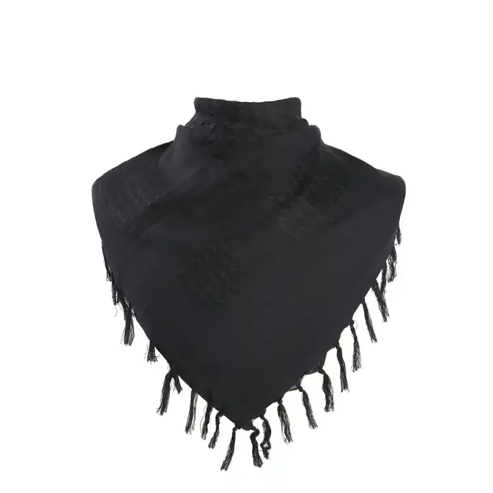 CCY 100% Cotton Tactical Shemagh Keffiyeh Arabic Hijab Palestine Scarf With Tassels Desert Tactical Headgear Neck Wrap Outdoor